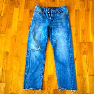 Levi’s slightly cropped, straight leg jeans. Size 27.